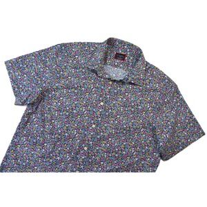 UNTUCKit Mens Large Short Sleeve Button Down Shirt Floral Performance Stretch